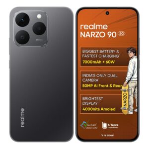 realme NARZO 90 5G (Carbon Black,6GB+128GB) | 7000mAh Biggest Battery