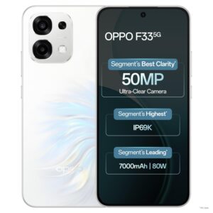Oppo F33 5G Smartphone (8GB RAM, 256GB Storage, Pearl White)
