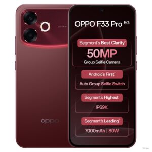Oppo F33 Pro 5G Smartphone (8GB RAM, 256GB Storage, Passion Red)