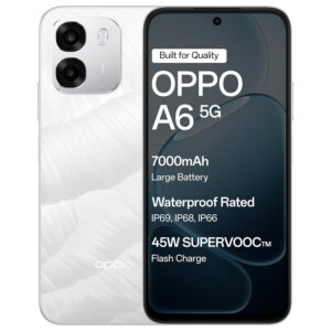 Oppo A6 5G (Ice White, 6GB RAM,256GB Storage)
