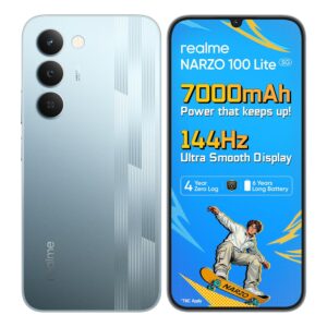 realme narzo 100 Lite 5G (Frost Silver,4GB+128GB) | 7000mAh Titan Battery